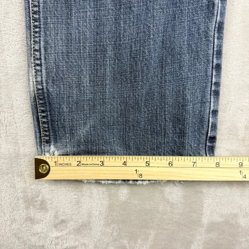 American Eagle Jeans Mens Meas 34x32.75 Blue Original Straight Grunge Distressed